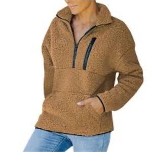 NWT NO BOUNDARIES‎ Camel 3X With Toggle Kangaroo Pockets Fleece Pullover